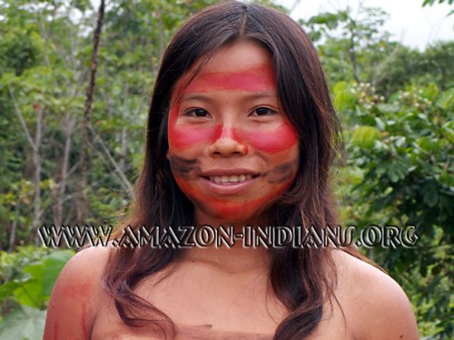 amerindian with painted face